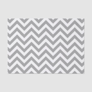 Papier Mousseline Gris foncé Blanc Grand Motif Chevron ZigZag