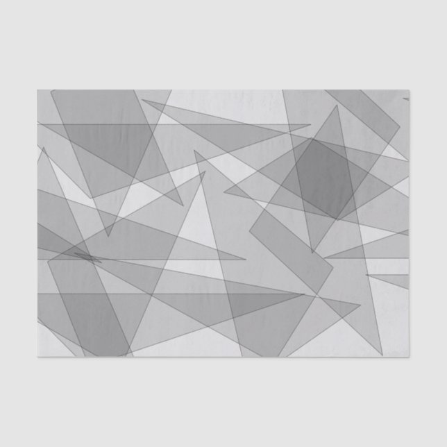 Papier Mousseline Gris géométrique (Recto)