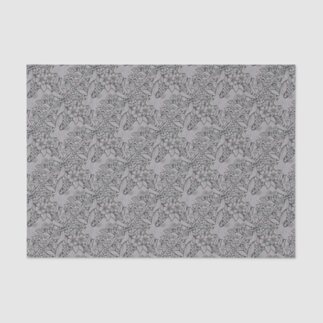 Papier Mousseline Gris lapin exclusif Design original envelopper cad (Recto)