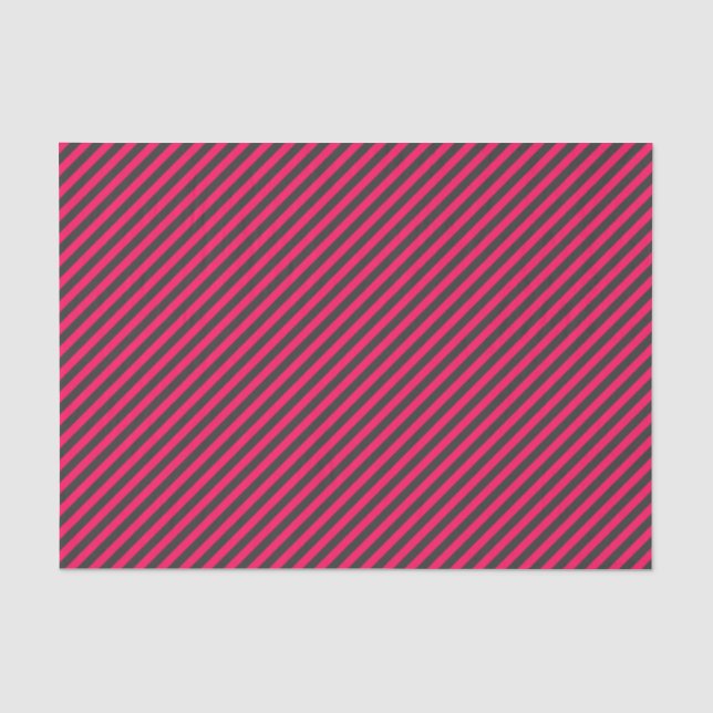Papier Mousseline Gris rose et gris foncé rayé (Recto)