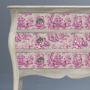 Papier Mousseline Gris vintage rose floral Toile de Jouy