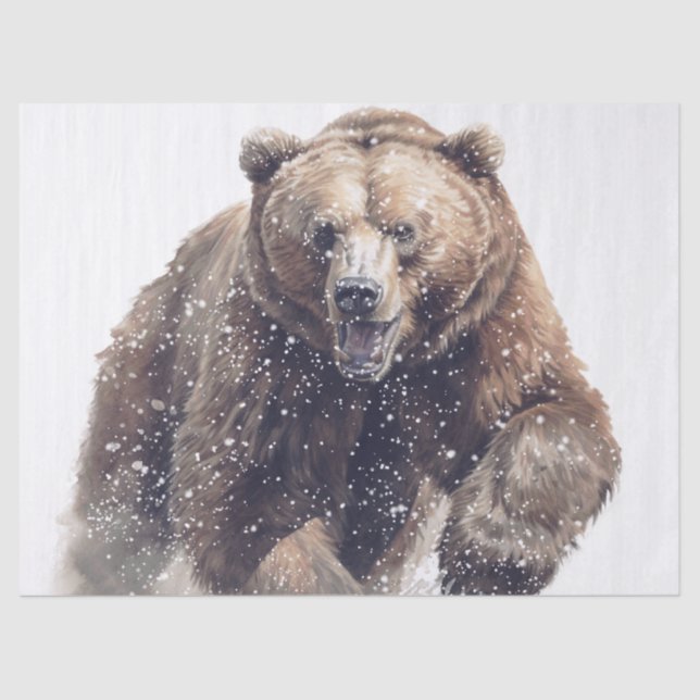 Papier Mousseline Grizzly Hiver (Recto)