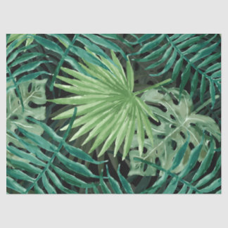 Papier Mousseline Gros palmier vert et Plantes tropicaux de Monstera
