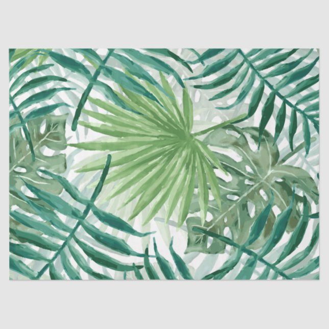 Papier Mousseline Gros palmier vert et Plantes tropicaux de Monstera (Recto)