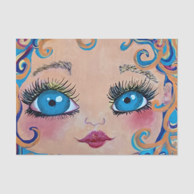 Papier Mousseline gros yeux bleus (Recto)