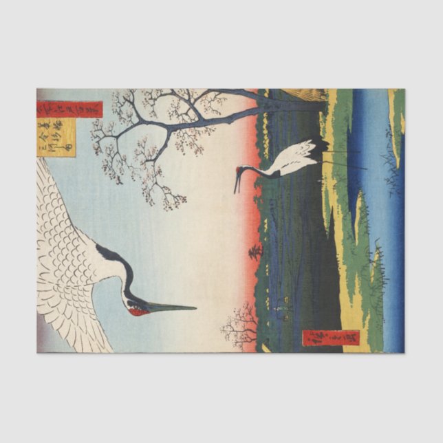 Papier Mousseline Grue d'Edo, Hiroshige (Recto)