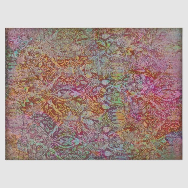 Papier Mousseline Grunge Floral Decoupage Papier Tissu Victorien (Recto)