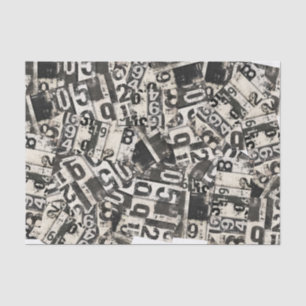 Papier Mousseline Grunge Numéros Découpage Scrapbook Collage Cadeau