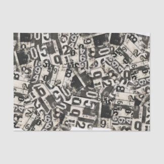 Papier Mousseline Grunge Numéros Découpage Scrapbook Collage Cadeau