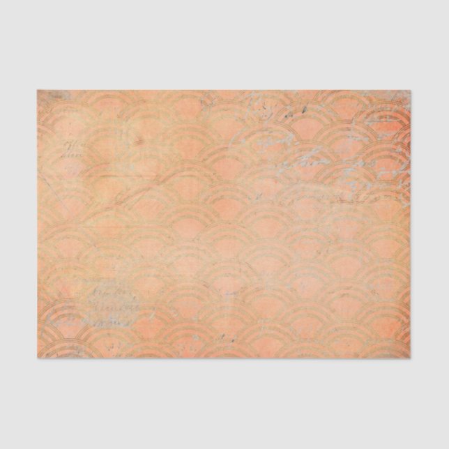 Papier Mousseline Grunge Orange Retro Art Déco (Recto)
