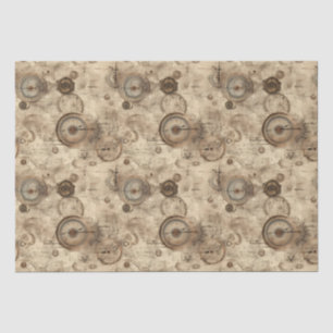 Papier Mousseline Grunge Rustic Steampunk Horloge (11)