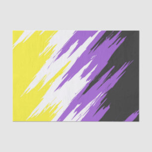 Papier Mousseline Grungy Funky ZigZag Abstrait Non-binary Pride Indi