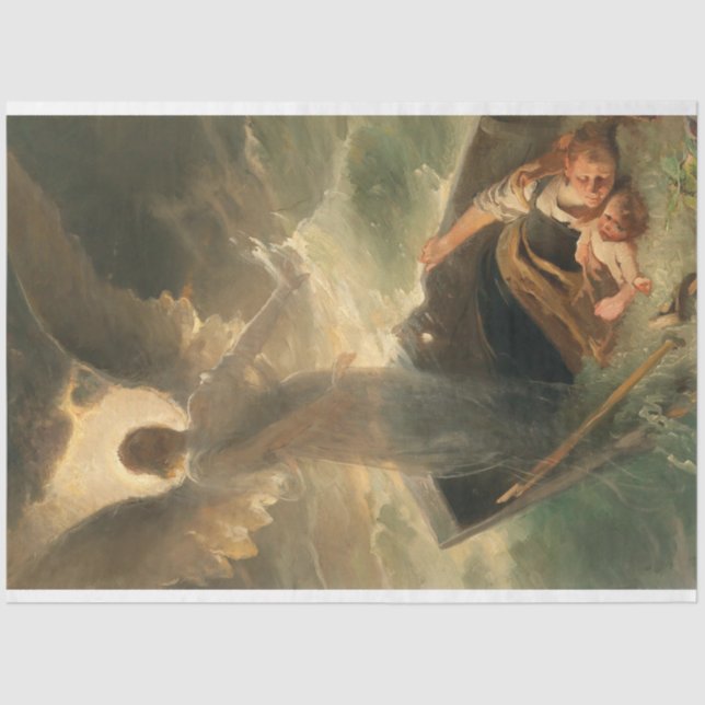 Papier Mousseline Guardian Angel Art Découpage (Recto)