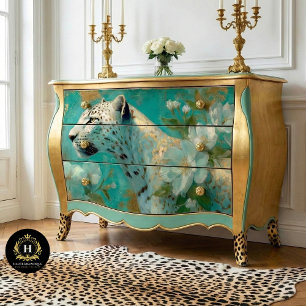 Papier Mousseline Guépard élégant et découpage floral