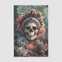 Guerrier douloureux, crâne gothique amérindien