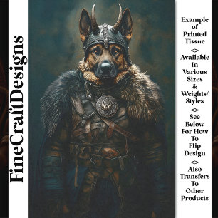 Papier Mousseline Guerrier Viking Dog Shepherd Allemand BS1 Découpag