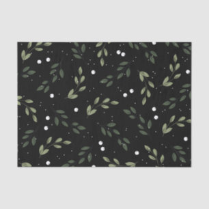 Papier Mousseline Guirlande verte givrée
