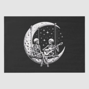 Papier Mousseline Guitare de lune de couple de squelettes