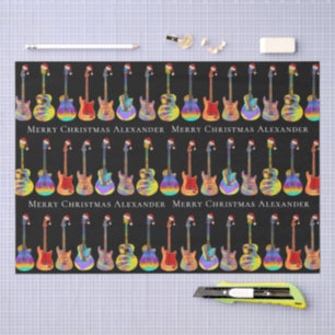 Papier Mousseline Guitare de Noël colorée personnalisée