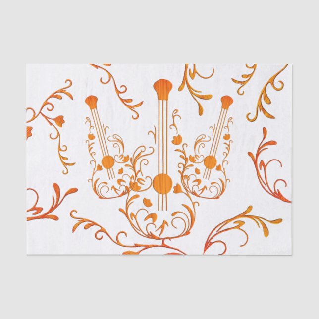 Papier Mousseline Guitare en bois défilé (Recto)