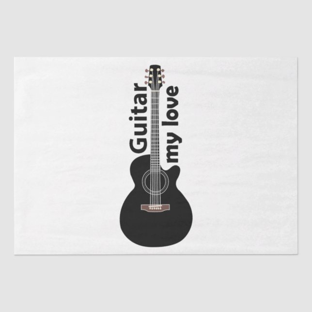 Papier Mousseline Guitare Mon Amour Guitare (Recto)