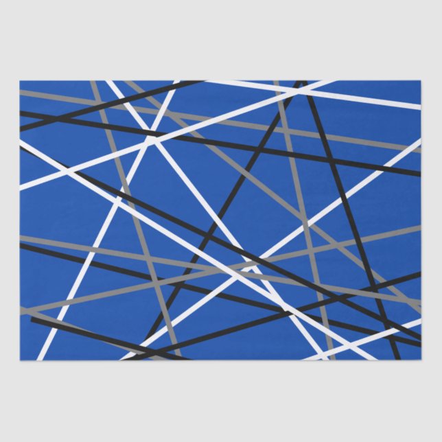 Papier Mousseline Guitare rayée cool bleu gris blanc noir (Recto)