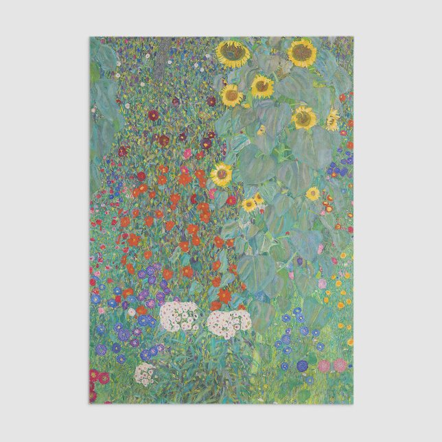 Papier Mousseline Gustav Klimt - Jardin de campagne avec tournesols (Créateur téléchargé)
