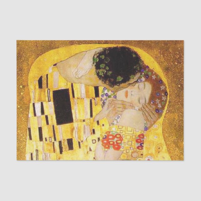 Papier Mousseline Gustav Klimt La Peinture Classique Du Kiss (Recto)