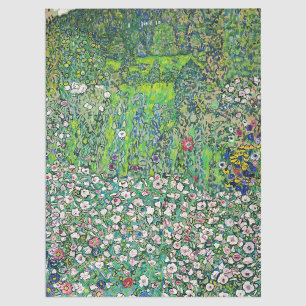Papier Mousseline Gustav Klimt - Paysage horticole et sommet d'une c