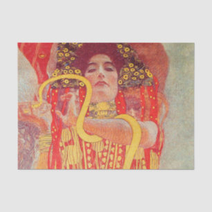 Papier Mousseline Gustav Klimt Red Woman Gold Snake Peinture