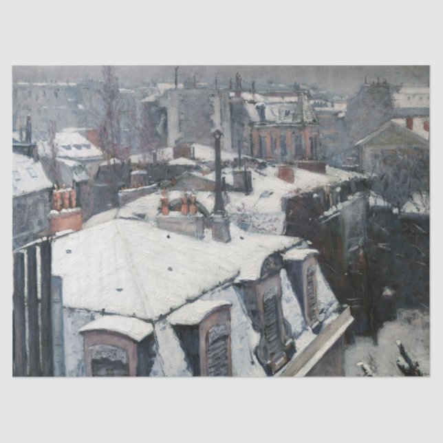 Papier Mousseline Gustave Caillebotte - Toits dans la neige (Recto)