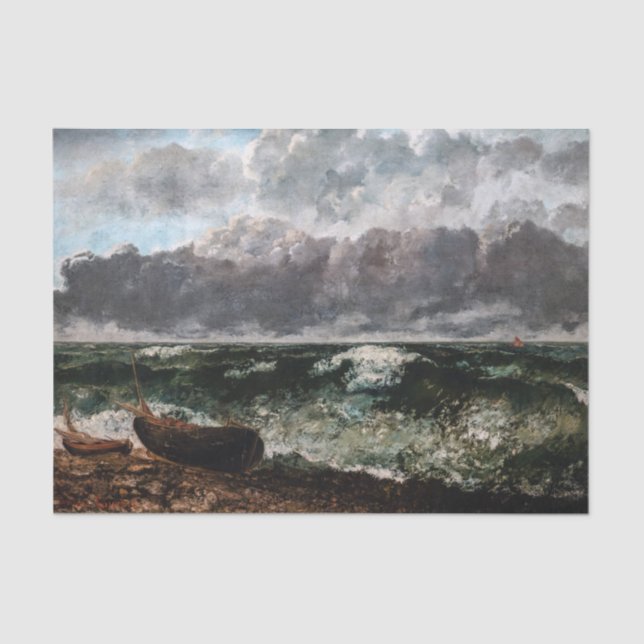 Papier Mousseline Gustave Courbet - La Mer Stormy / La Vague (Recto)