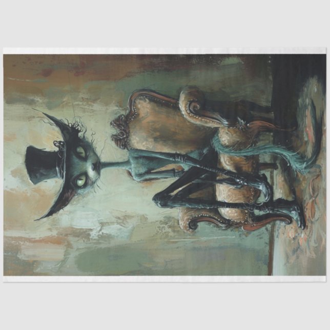 Papier Mousseline Hal le chat d'Halloween (Recto)