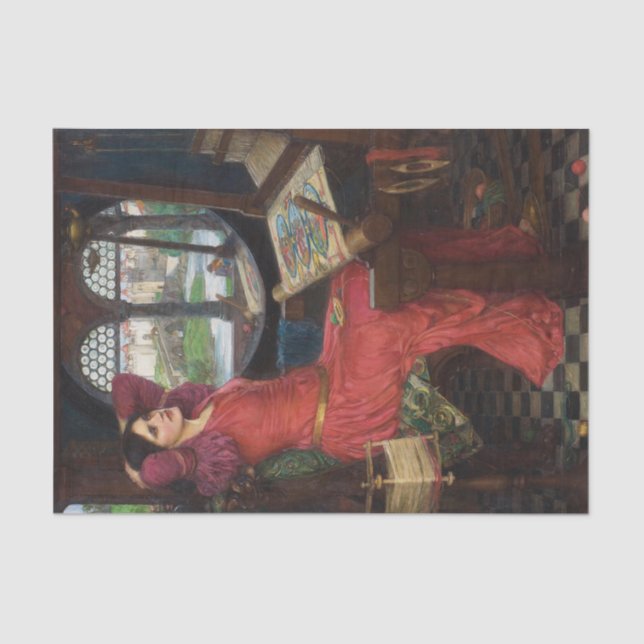 Papier Mousseline Half-Sick of Shadows par John William Waterhouse (Recto)
