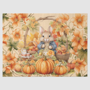 Papier Mousseline Halloween Aquarelle Bunny & Citrouille Découpage