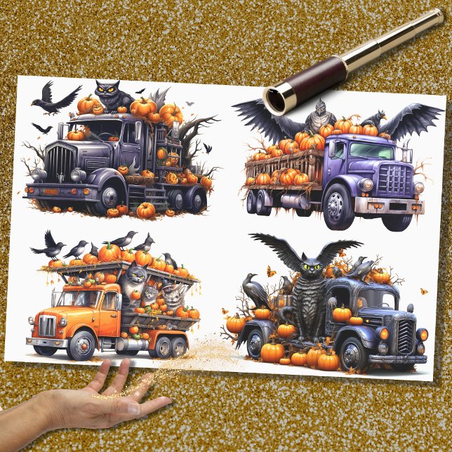 Papier Mousseline Halloween Camion Collecte 1 Papier de découpage (Créateur téléchargé)