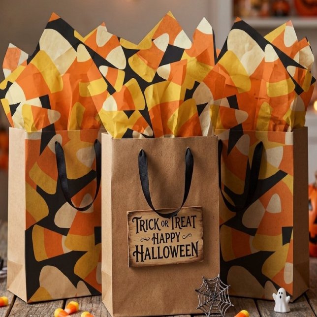 Papier Mousseline Halloween Candy Corn Seamless Pattern (Créateur téléchargé)