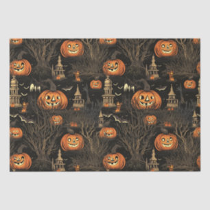 Papier Mousseline Halloween Citrouille Dark