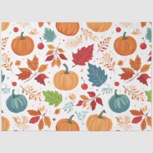 Papier Mousseline Halloween Citrouille et feuille colorés