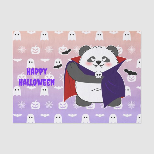 Papier Mousseline Halloween Cute Baby Panda Dracula Vampire (Recto)