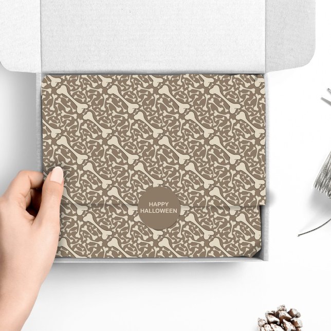 Papier Mousseline Halloween déplaisant squelette os heureux (Créateur téléchargé)