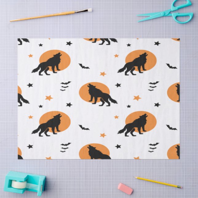 Papier Mousseline Halloween déplaisant Wolf Pack (Artisanat)