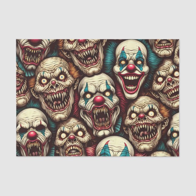 Papier Mousseline Halloween des clowns horrifiants (Recto)