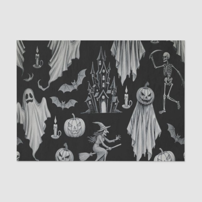 Papier Mousseline Halloween fantôme effrayant (Recto)
