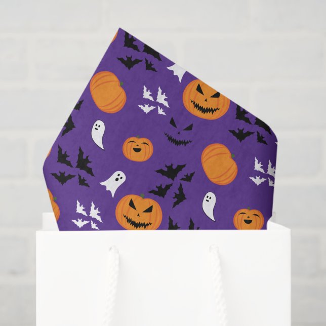 Papier Mousseline Halloween fantômes citrouille chauves-souris amusa (Sac cadeau)