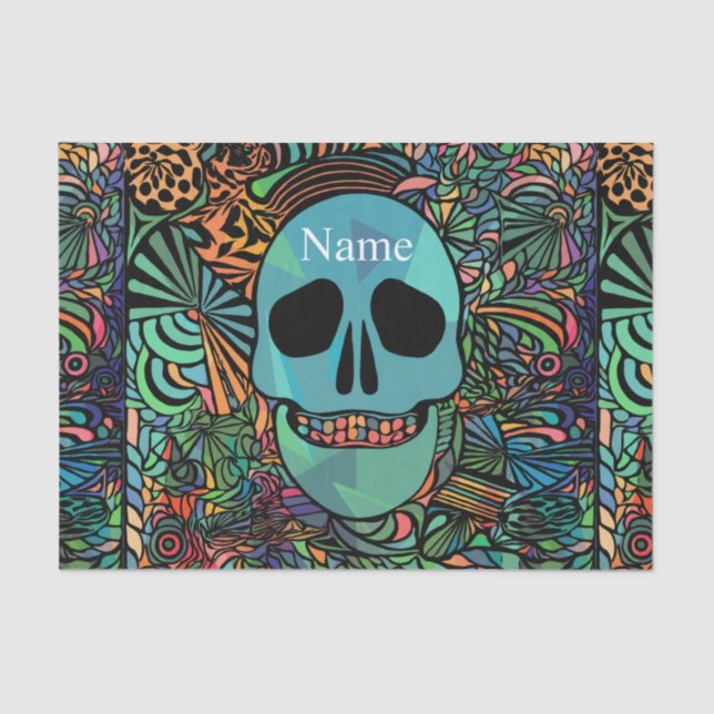 Papier Mousseline Halloween Hippie Skull Thunder_cove (Recto)