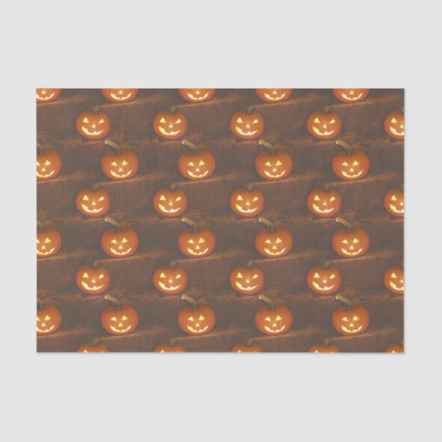 Papier Mousseline Halloween Jack O'Lantern Citrouille Lifelike (Recto)
