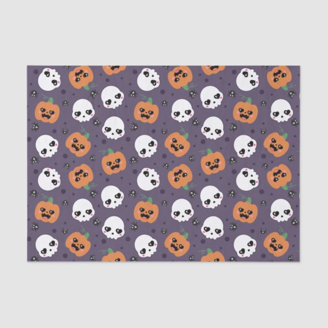 Papier Mousseline Halloween Kawaii Motif (Recto)