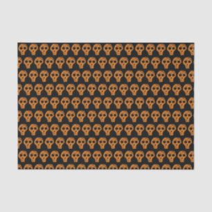 Papier Mousseline Halloween Motif crâne orange noir