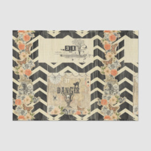 Papier Mousseline Halloween, motif, vintage, rustique, vieux, victor